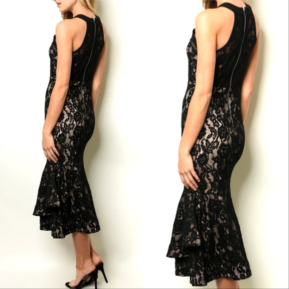 DRESS CLASSY BLACK LACE DRESS - Picture 3 of 4